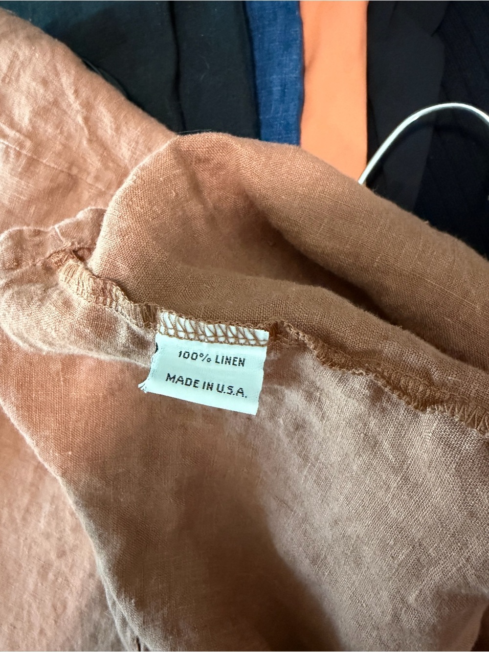 Bryn Walker Burnt Orange 100% Linen Blouse Size M Oversize Look - Picture 5 of 5